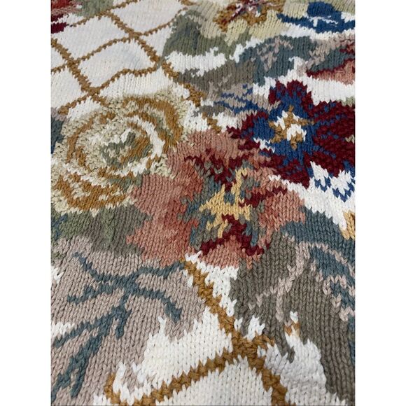 Heirloom Collectibles Sweater Floral 90s Vintage Cotton‎ Ramie Sz Small - Picture 3 of 8